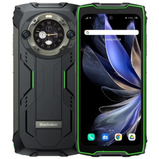 Смартфон Blackview BV9300 PRO 12/256Gb (NFC, 6.7 IPS 120Гц, IP68, 12000мАч) ударопрочный корпус, Зеленый
