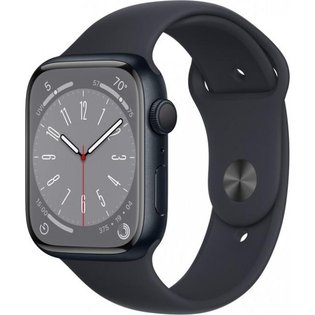 Часы Apple Watch Series 8 41mm Midnight Aluminium Case with Sport Band, MNU73 S-M