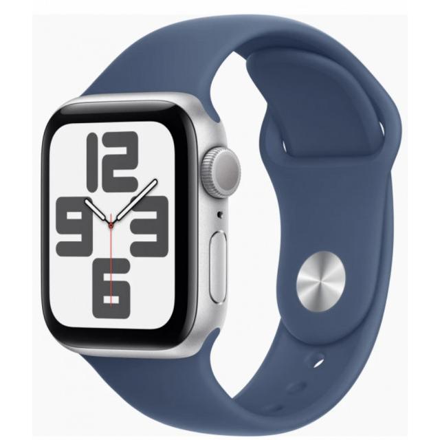Часы Apple Watch SE (2024) 40mm Silver Aluminium Case with Denim Sport Band MXEC3 S/M