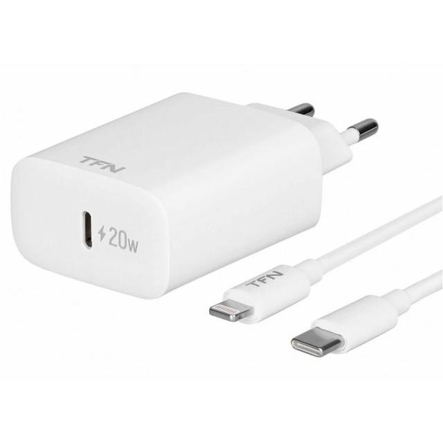 Сетевое зарядное устройство TFN USB Type-C, 20Вт, с кабелем Lightning (TFN-WC13), белый