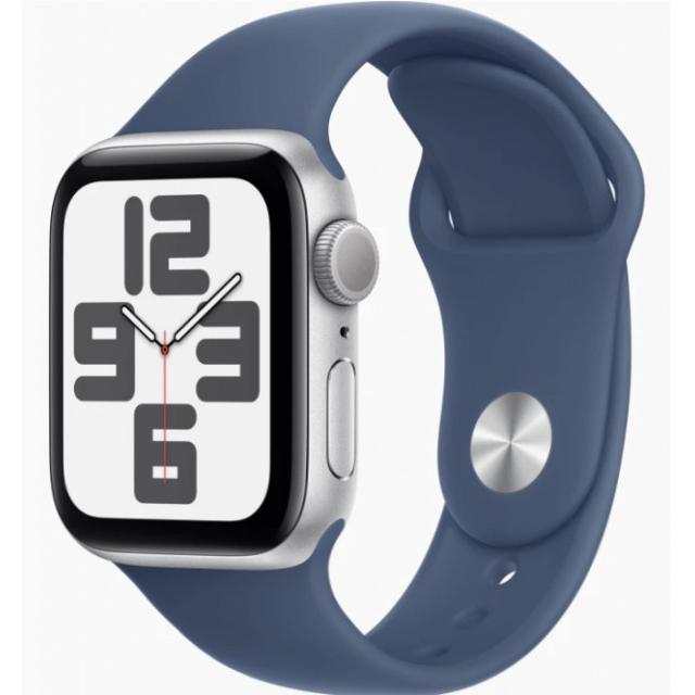 Часы Apple Watch SE (2024) 40mm Silver Aluminium Case with Denim Sport Band, MXED3 M/L