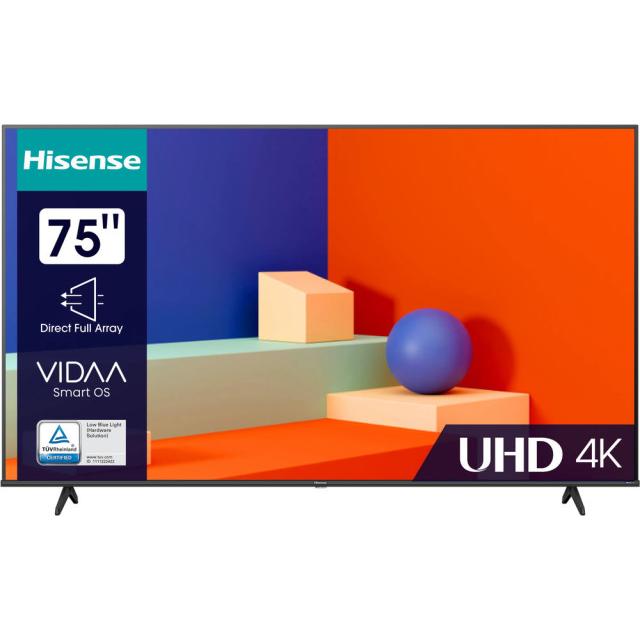 Телевизор Hisense 75A6K, DLED, 4K Ultra HD, черный