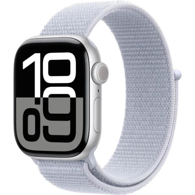 Часы Apple Watch Series 10 42mm Silver Aluminum Case with with Sport Loop Blue Cloud, MWWD3