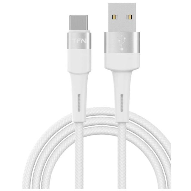 Кабель TFN USB-A на Type-C Envy 1.2м нейлон (TFN-С-ENV-AC1M WH), Белый