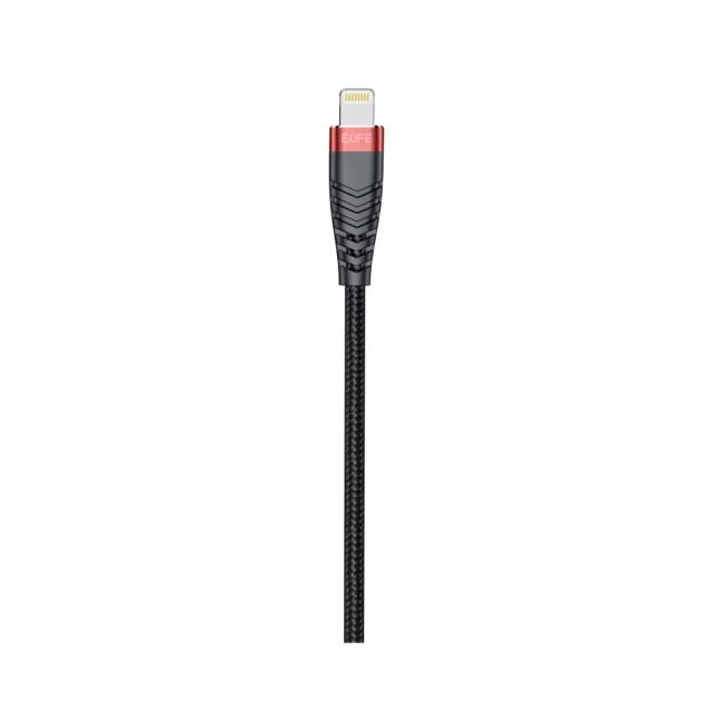 Кабель EOFE AL32 USB-A на Lightning, 2.4А, нейлон, 2м, Черный