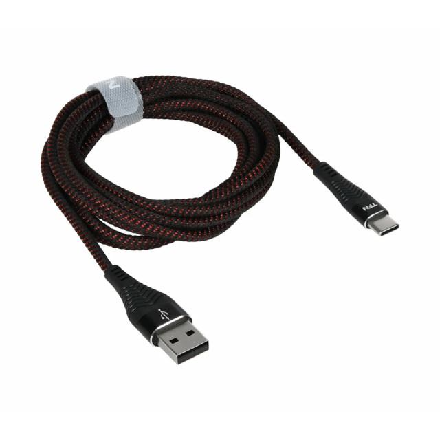 Кабель TFN USB-A на Type-C FORZA, 2м (TFN-CFZUSBCUSB2MBK), Черный