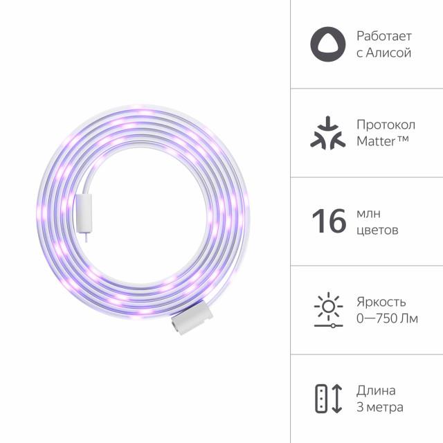 Умная светодиодная лента Яндекса 3м, Matter YNDX-00544, цветная