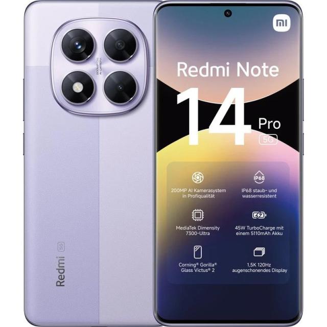 Смартфон Xiaomi Redmi Note 14 Pro 12/512Gb 5G (6.67" AMOLED, 5110мАч) Global, Purple