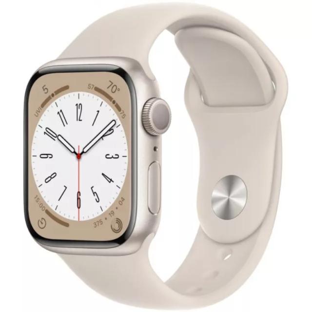 Часы Apple Watch Series 8 41mm Starlight Aluminium Case with Sport Band, MNU93 S-M