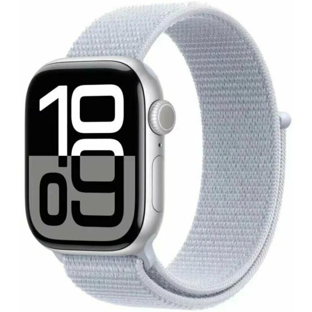 Часы Apple Watch Series 10 46mm Silver Aluminum Case with Blue Cloud Sport Loop, MWWN3