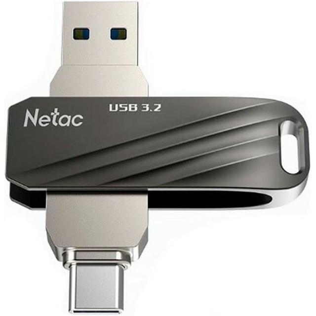 Флешка Netac US11 128Gb USB 3.0 + Type-C (NT03US11C-128G-32BK), Черный/серебристый