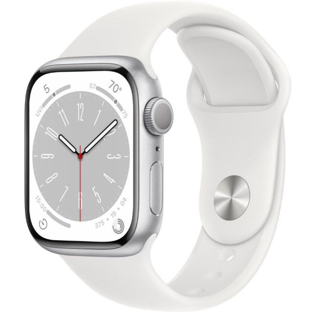 Часы Apple Watch Series 8 41mm Silver Aluminium Case with Sport Band, MP6L3 S-M