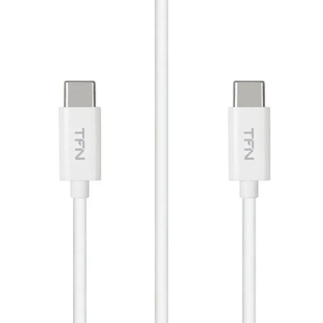 Кабель TFN Type-C на Type-C с мягкой оплеткой, 1м (TFN-CUSBCC1MTPWH), Белый