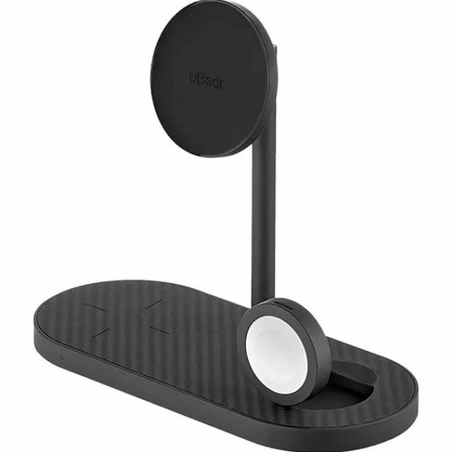 Беспроводное зарядное устройство uBear Stage Pro 3 в 1 (WL16BL31-AW) Kevlar Edition, Черный