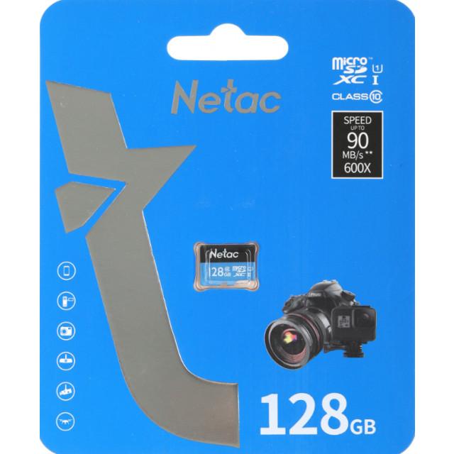 Карта памяти Netac P500 Standard MicroSDXC 128Gb, Сlass 10 (NT02P500STN-128G-S)