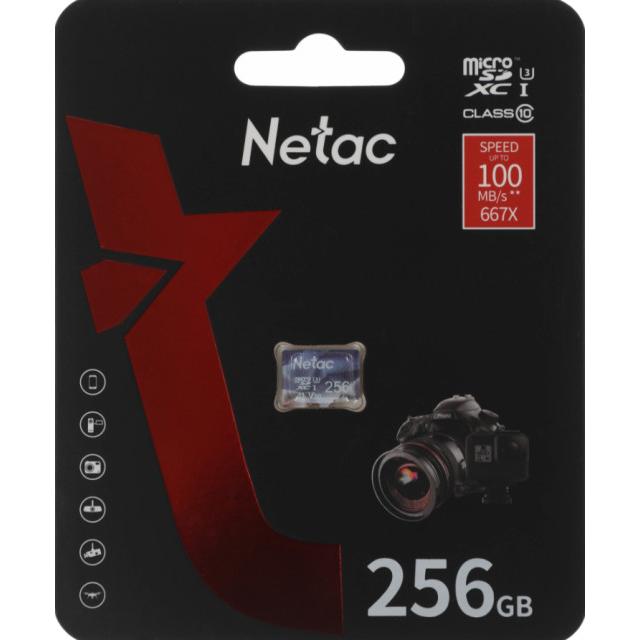 Карта памяти Netac P500 Ultra MicroSDXC 256Gb, Class 10 (NT02P500ULT-256G-S)