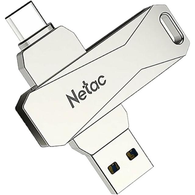 Флешка Netac U782C 128Gb USB 3.2 + TypeC (NT03U782C-128G-30PN), Серебристый