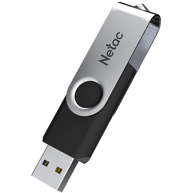 Флешка Netac U505 64Gb USB 2.0 (NT03U505N-064G-20BK), Черный/серебристый