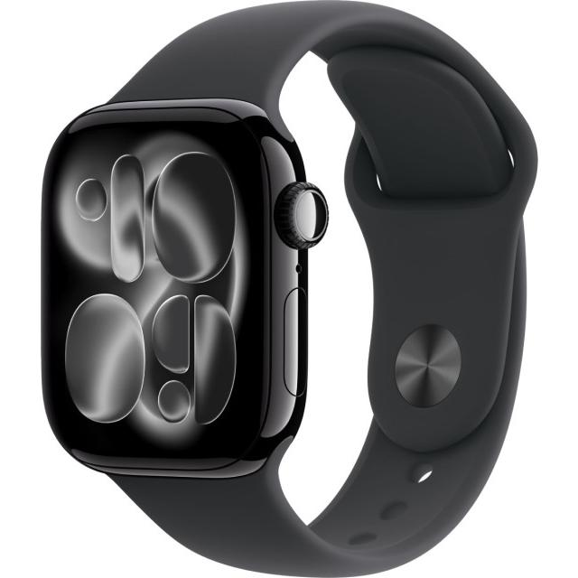 Часы Apple Watch Series 11 46mm Jet Black Aluminum Case with Black Sport Band, MEUX4 M/L