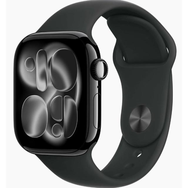 Часы Apple Watch Series 11 46mm Jet Black Aluminum Case with Black Sport Band, MEUW4 S/M