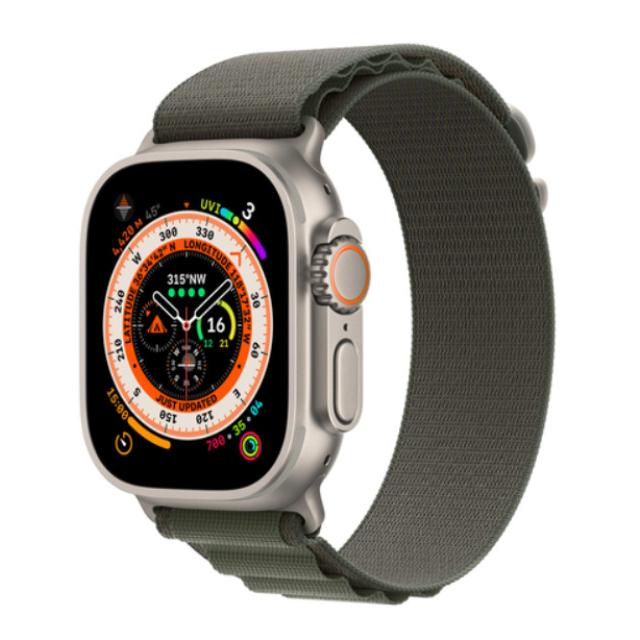 Умные часы Apple Watch Ultra 49mm LTE Titanium Case with Green Alpine Loop MQFN3 M