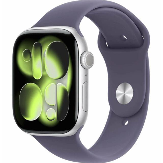 Часы Apple Watch Series 11 46mm Silver Aluminum Case with Purple Fog Sport Band, MEVA4 M/L