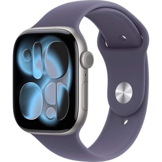 Часы Apple Watch Series 11 46mm Space Grey Aluminum Case with Purple Fog Sport Band, MFH04 S/M