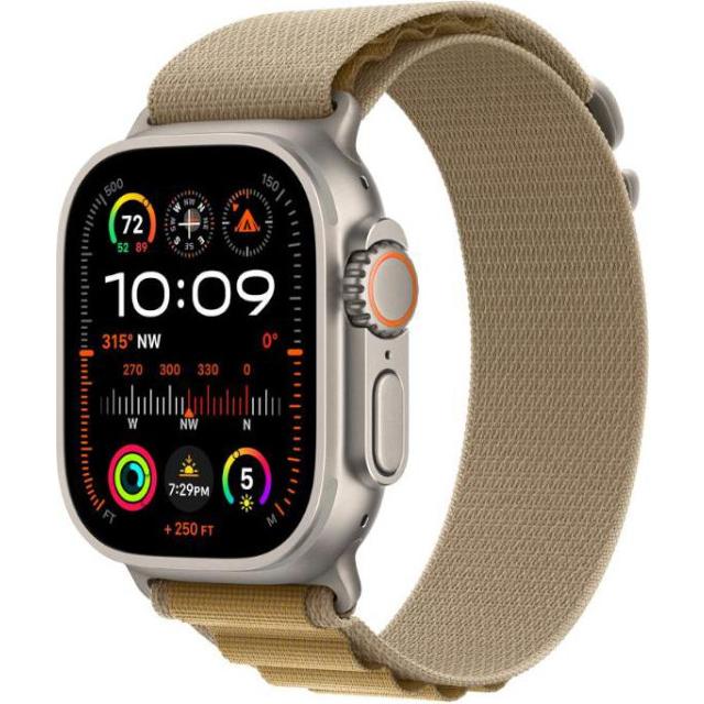 Часы Apple Watch Ultra 2 49mm (2024) LTE Natural Titanium case with Tan Alpine Loop MX4E3 S