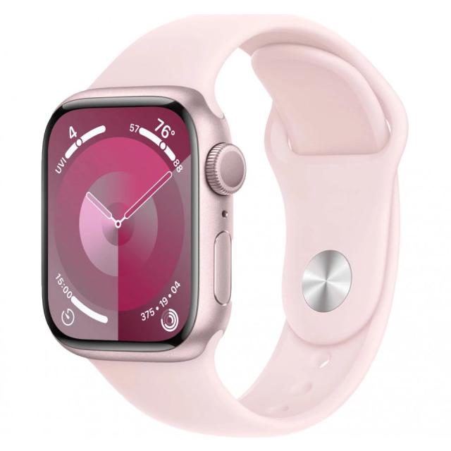 Часы Apple Watch Series 9 41mm Aluminium Case with Pink Sport Band MR933, Pink S/M
