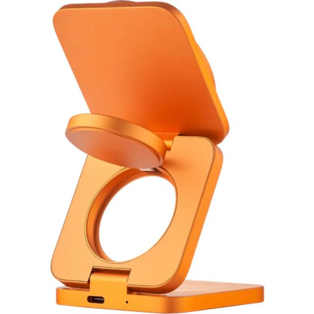 Беспроводное зарядное устройство uBear Balance Slim Qi2.2 3 в 1 (WL24CO31BS-AW), Cosmic Orange