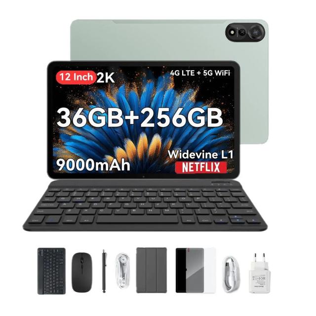 Планшет Blackview Tab MEGA 2 12/256Gb LTE + клавиатура и мышка, Зеленый