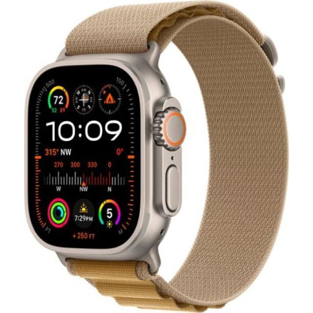 Часы Apple Watch Ultra 2 49mm (2024) LTE Natural Titanium Case with Tan Alpine Loop, MX4H3
