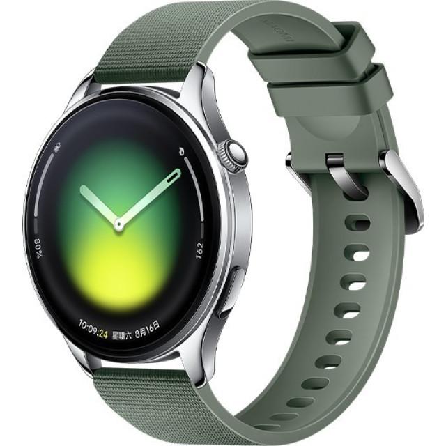 Смарт-часы Xiaomi Watch 5 47mm (BHR07WRGL), Silver с зеленым ремешком