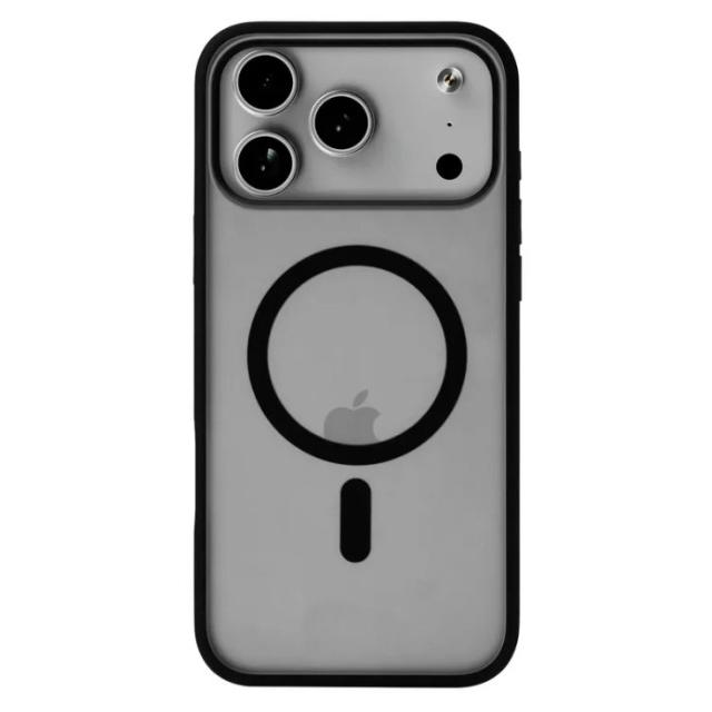 Чехол (клип-кейс) UBEAR Cloud Mag Case (CS579BL69PMT-I25M), для Apple iPhone 17 Pro Max, противоударный, черный/прозрачный