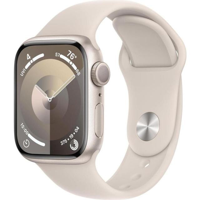 Часы Apple Watch Series 9 41mm Aluminium Case with Sport Band MR8T3, Starlight S/M